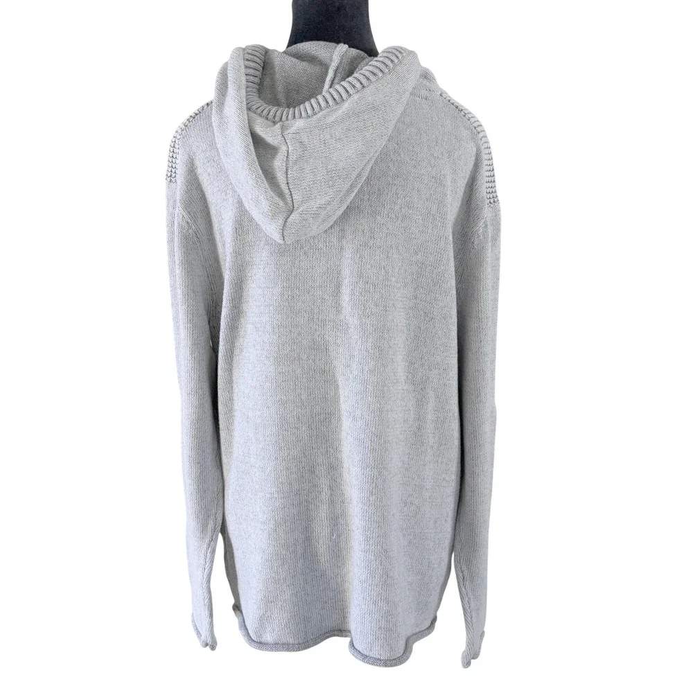 BKE Mens Hygge Scandi Style Light‎ Gray Textured Knit Pullover Hoodie Sweater XL